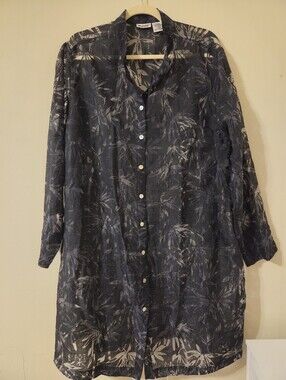 Sheer Button Down Blouse/Tunic
